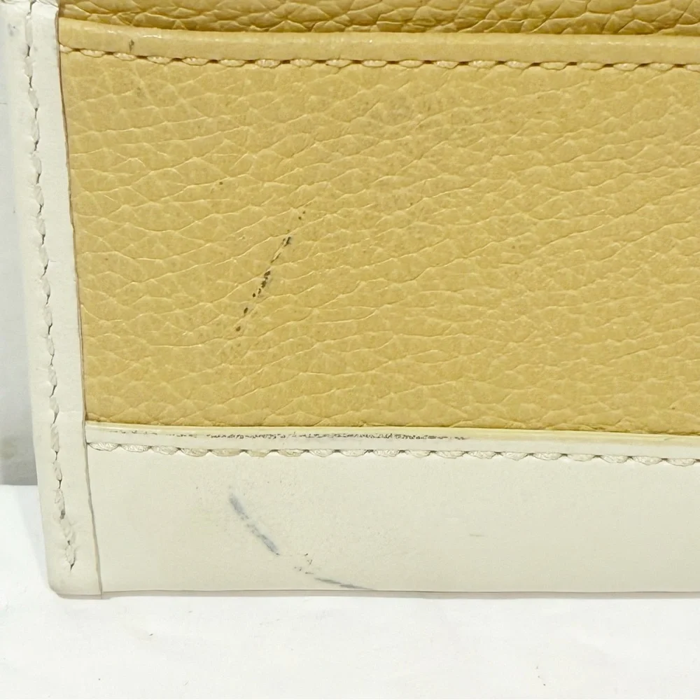 Coach‎ Leather Card Wallet Brown/cream Pebbled Leather Keychain